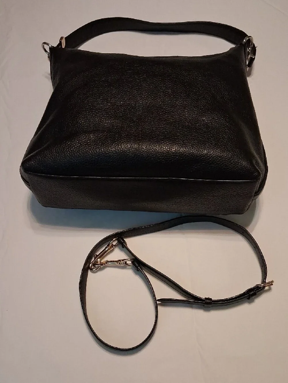 Coach Black Marlon Leather Crossbody Bag Goldtone logo